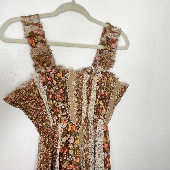 Flowing Peasant Dress Floral Print 1970s Style S - Picture 4 of 9